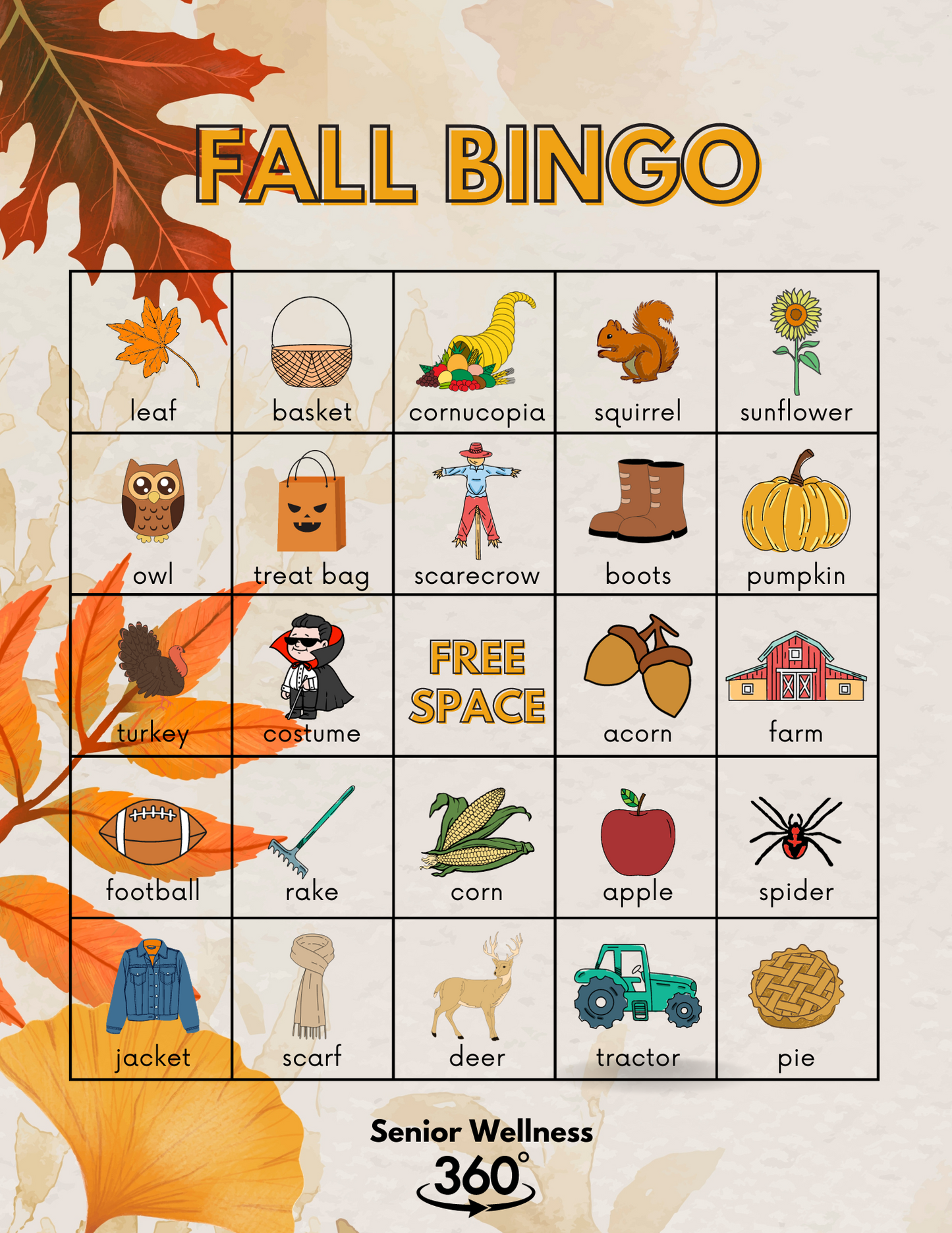 Autumn Harvest Bingo