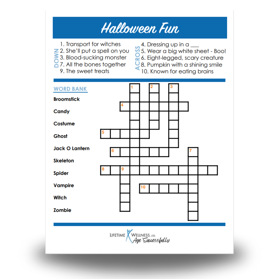 Monthly Crossword Puzzles for Seniors
