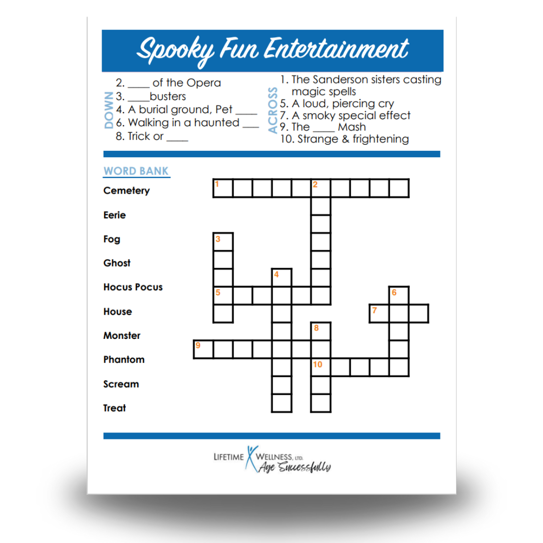 Monthly Crossword Puzzles for Seniors